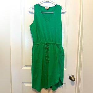 Comfortable Loft outlet cotton dress with pockets- size Large Petite.